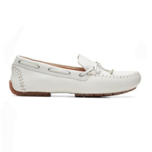 Clarks white mocc 5 - c, slip