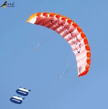 Outdoor Dual Line Stunt Parafoil Parachute Sports Beach Kite Large 1.4M Wide UK