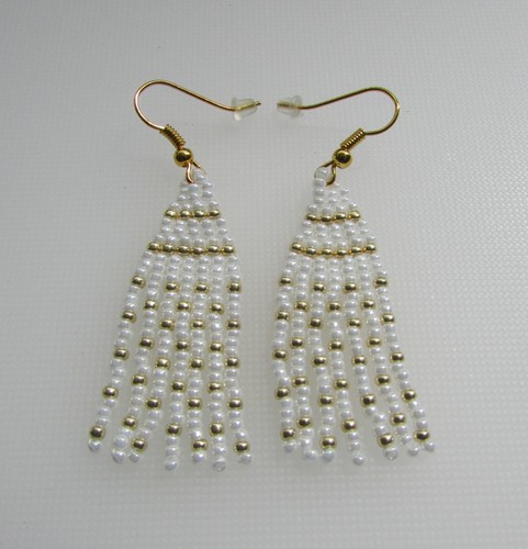 Fringe earrings seed bead - fringe,