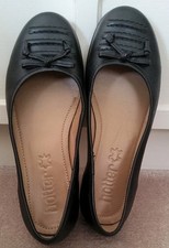 Hotter Black Leather Ballet Style Pumps Emmy Shoes 4.5 37.5 Worn Once Low Wedge