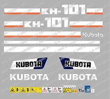 KUBOTA KH101 MINI DIGGER COMPLETE DECAL SET WITH SAFETY WARNING SIGNS