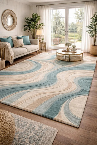 Hand tufted wool area rug - hand-tufted,