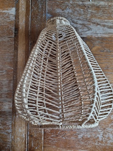Brown woven wicker pendant - brown,
