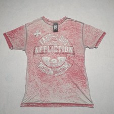 Affliction American customs mens Pink acid wash t-shirt large