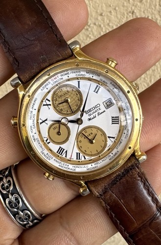 Seiko 5t52 7a19 world timer - seiko,