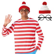 Mens Where`s Wally Costume Set