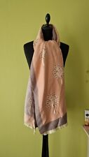 House of Tweed Scarf. Large Pink and Grey Scarf. Soft Feel. Tree Design