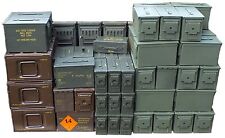 Army Ammo Storage Ammunition Tin Tool Box. Various Sizes - 30 Cal Upwards