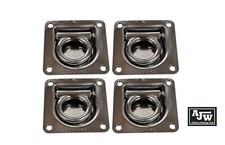 4 x Lashing Ring Recessed Stainless Steel Tie Down Cargo Truck Trailer Horsebox