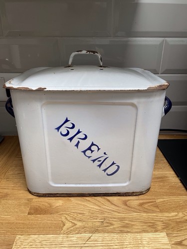 Vintage enamel metal bread - enamel,