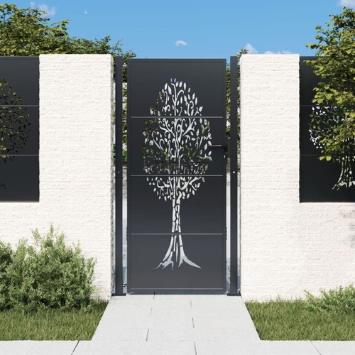 Anthracite steel garden gate - steel,