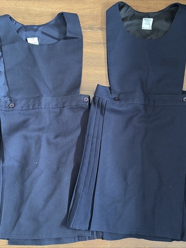 Girls navy school pinafore - girls,