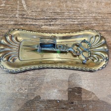 Antique Georgian Brass Candle Snuffer (Damaged)  & Tray