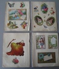 A18 - 19 LOOSE DOUBLE-SIDED PAGES FROM A VICTORIAN ALBUM / ANTIQUE SCRAPBOOK