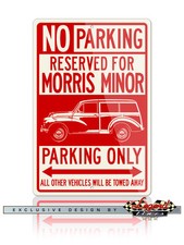 Austin Morris Minor Traveller Woody Wagon Reserved Parking Sign 12x18 / 8x12 Alu