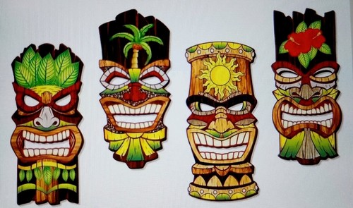 Retro tiki masks 2d - tiki, 2d(flat)