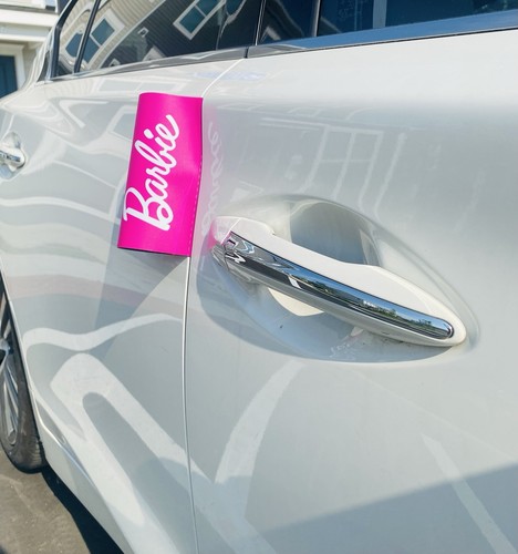 Barbie car sticker label tag - sticker,