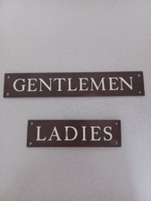 Ladies And Gentlemen Vintage Toilet Signs - heavy metal possibly bronze