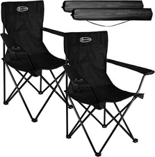 ACTIVE FOREVER Folding Camping Chairs 2pack Lightweight 2.2kg Cup Holder Beach