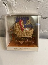 1981 Hallmark Keepsake Ornament Baby's First Christmas Baby Buggy Vintage