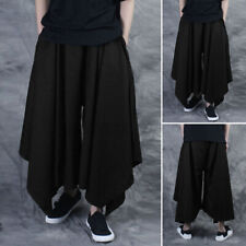 INCERUN Men Casual Retro Harem Japanese Skirt Trousers Hakama Baggy Long Pants