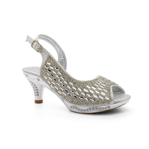 Girls diamante bridal sandals - girls,