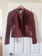 Mango Burgundy Suede Leather