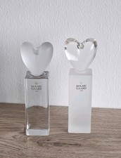 Pair Of Elegant Danish Holmegaard Heart Candlesticks, Designed By Anja Kjaer.