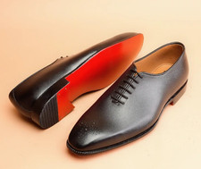 New Handmade Men Black Leather