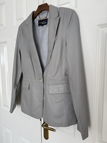 Vintage grey leather - grey, blazer