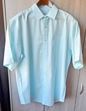 Men's Short Sleeve Shirt Size 17 1/2 Inch BNWT Turquoise F&F Tesco
