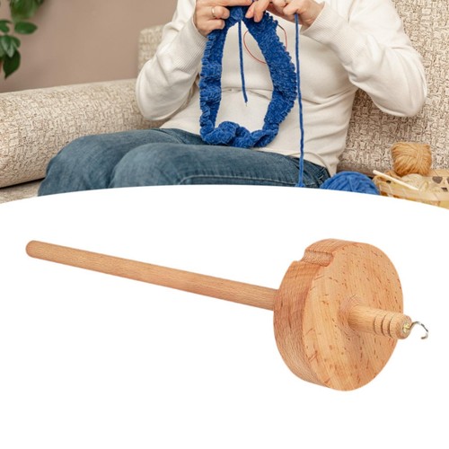 Wooden drop spindle - drop, yarn