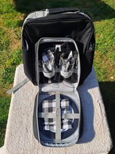Picnic Backpack For 2 - New - 'Glasses & Crockery' (Plastic) Cutlery Cloths
