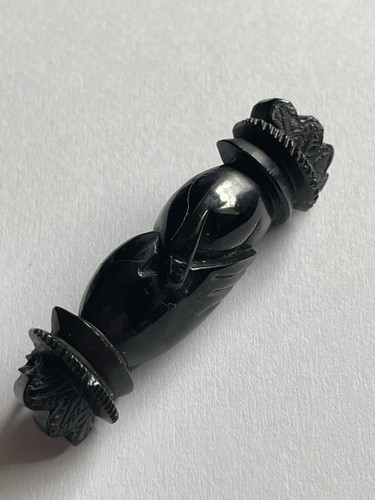 Victorian 1880 carved - carved, jet