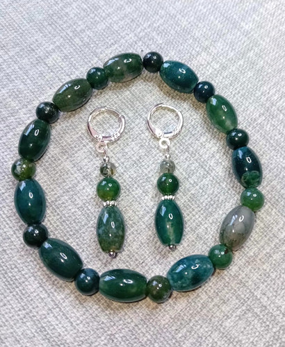 Moss agate quality bracelet - agate,