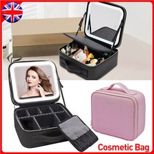 New Makeup Bag with LED Mirror Vanity Case Beauty Box Make up Travel Cosmetic~