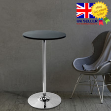 1m Tall Black Round Wooden Table - Home Wood Kitchen Dining Diner Podium Stand