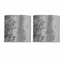 Set of 2 Modern Grey Crushed Velvet 15cm Table Lamp Shade Lightshades