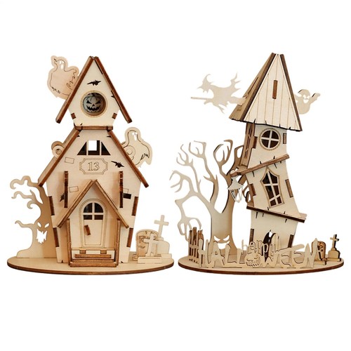 Wooden haunted house - wooden,