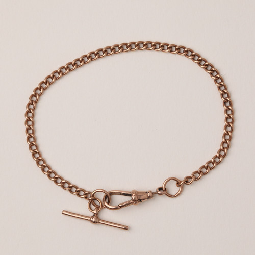 Vintage 9ct rose gold bar - rose, t-bar