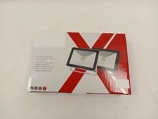 LED Floodlight Black 6000K Toughened Glass Cover 260mm x 182mm Opened 