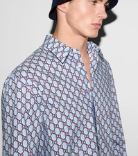 Gucci Blue Men's Shirt GG on