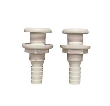 2 x Thru-Hull Bilge Skin Fitting with hose tail 3/4" 19mm  Boat Drain Plug