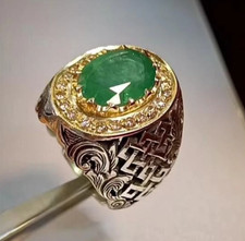 Natural Green Emerald Ring