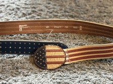 Vintage -Stunning Levi’s Leather American Flag Belt - W34 - See photos.
