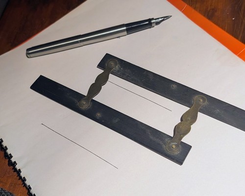 Ebony brass parallel ruler - parallel,