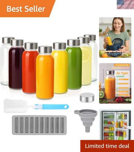 Glass water bottles with - bottles, lids
