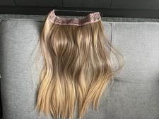 2X Feshfen Hair Extensions, Light Brown Halo Style 18” M02 10T22 Hidden crown