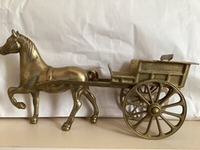 Solid Brass Horse and Cart