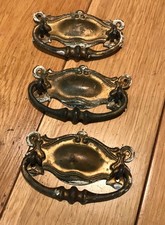 3x Ornate Antique Brass